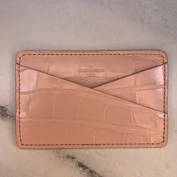 Louis Vuitton Alligator Cardholder crocodile pink exotic card case wallet LV - Picture 3 of 10